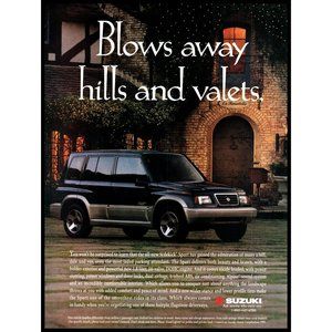 1996 Suzuki Sidekick Sport SUV Vintage Print Ad Italian Restaurant Valet Photo